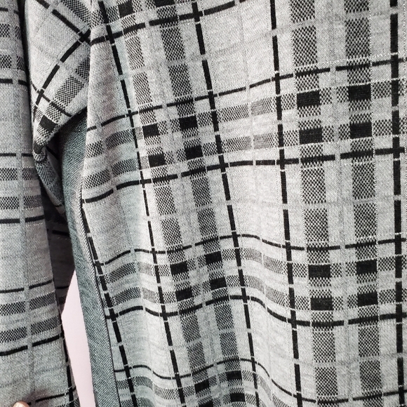 J. Jill Gray Black Silver Metallic Plaid Medium - Picture 11 of 11